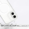 Etui silikonowe z pierścieniem magnetycznym do iPhone 16 - przezroczyste