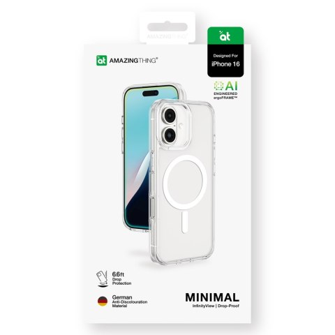 Etui silikonowe z pierścieniem magnetycznym do iPhone 16 - przezroczyste