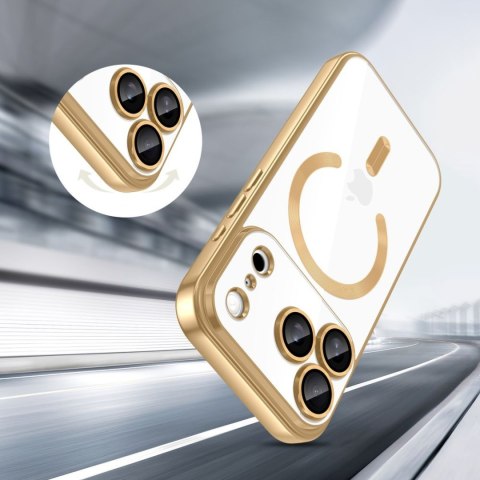 Etui case na iPhone 17 Pro MagFlex MagSafe - przezroczysto złote