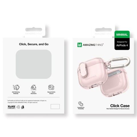 Etui pokrowiec do słuchawek AirPods 4 Minimal Case - różowy