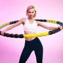 Hula hop z wypustkami masującymi składane - czarno żółte
