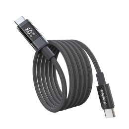 Kabel przewód USB-C z wyświetlaczem PD 60 W 1.2 m - czarny