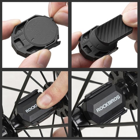 Czujnik rowerowy 2w1 prędkości lub kadencji ANT+ Bluetooth - czarny