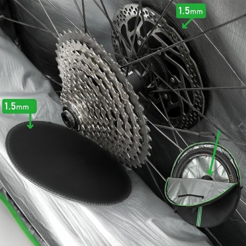 Pokrowiec transportowy na koło rowerowe śr. 74cm - czarny
