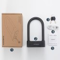 Zapięcie rowerowe SMART z czytnikiem linii papilarnych i Bluetooth - czarne