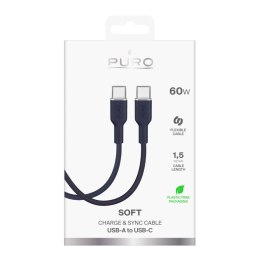 Kabel przewód elastyczny USB-C 60W 1.5m ICON - granatowy
