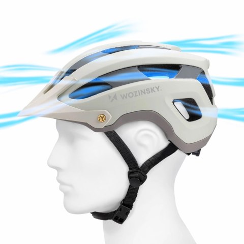 Kask rowerowy MTB Wozinsky z odpinanym daszkiem lekki 57-62 cm - pastelowa zieleń