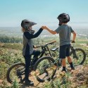 Kask rowerowy fullface dziecięcy Wozinsky z tylną lampką USB 52-56 cm - szary