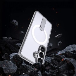 Etui Hybrid Armor X na Samsung Galaxy A57 z podstawką kompatybilne z MagSafe - przezroczyste