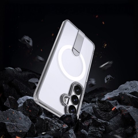 Etui Hybrid Armor X na Samsung Galaxy A57 z podstawką kompatybilne z MagSafe - przezroczyste