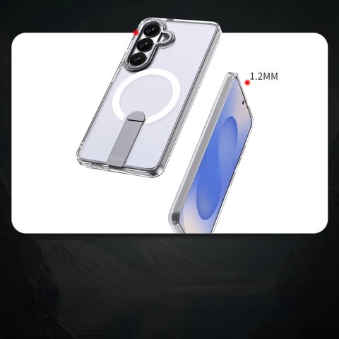 Etui Hybrid Armor X na Samsung Galaxy A57 z podstawką kompatybilne z MagSafe - przezroczyste