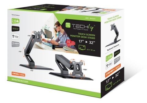 TECHLY Podstawa pod monitor dotykowy 17-32" amortyzator gazowy ICA-LCD 35TS