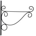 WIESZAK NA ROŚLINY METALOWY ZAWIJASY ORNAMENT CZARNY 26X28CM KINZO