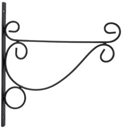 WIESZAK NA ROŚLINY METALOWY ZAWIJASY ORNAMENT CZARNY 26X28CM KINZO