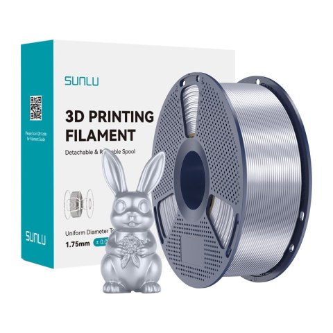 Filament SUNLU PLA+ Silk 1.75mm 1kg (srebrny)