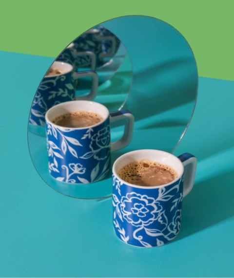 La Cafetière Ceramiczna filiżanka do espresso Blu Fiorato 120 ml