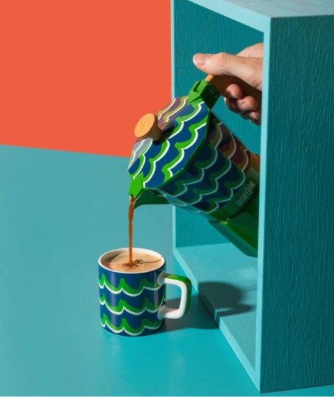 La Cafetière Ceramiczna filiżanka do espresso Cyan Tides, Niebieska, 120 ml