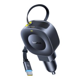 Ładowarka samochodowa Baseus PrimeTrip VR2 45W + 45W ze zwijanym kablem USB-C - czarna