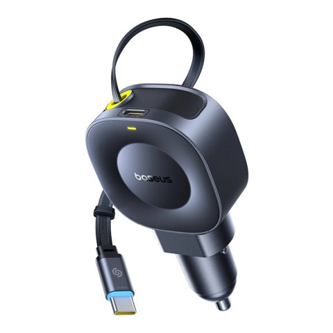 Ładowarka samochodowa Baseus PrimeTrip VR2 45W + 45W ze zwijanym kablem USB-C - czarna