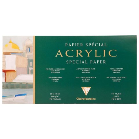 Blok do akryli 20x40 cm, 360g, 10 ark