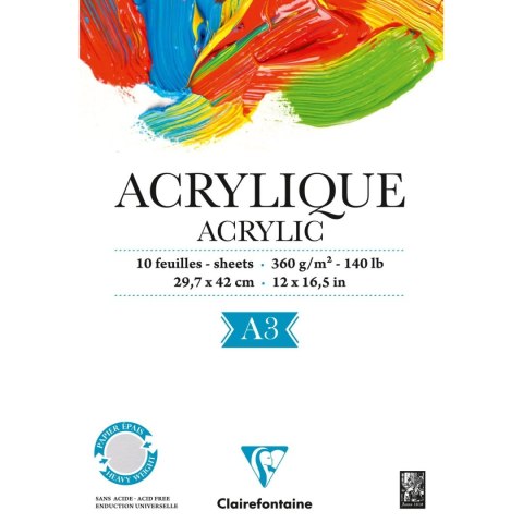 Blok do akryli A3, 360g, 10 ark