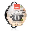 GARNEK EMALIOWANY 14cm Z POKRYWĄ BANQUET METALLIC BLACK 0,7L