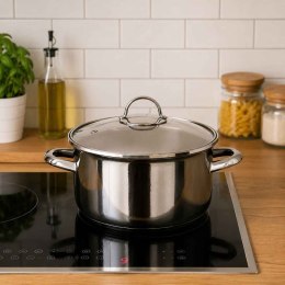 GARNEK EMALIOWANY 22cm 3,7L Z POKRYWĄ BANQUET METALLIC BLACK