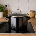 GARNEK EMALIOWANY 26cm 6L Z POKRYWĄ BANQUET METALLIC BLACK