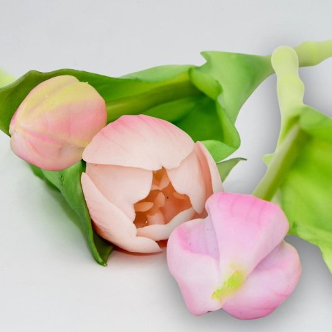 BUKIET 7 TULIPANÓW RÓŻOWYCH 31CM JAK ŻYWYCH DEKORACJA WIOSENNA