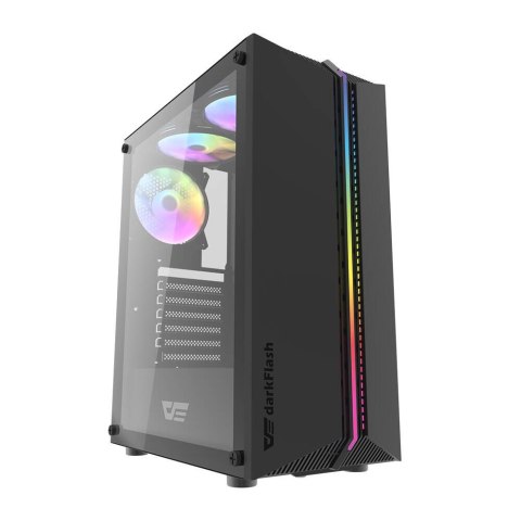 Obudowa komputerowa DARKFLASH DK151 + 3 wentylatory RGB (czarna)