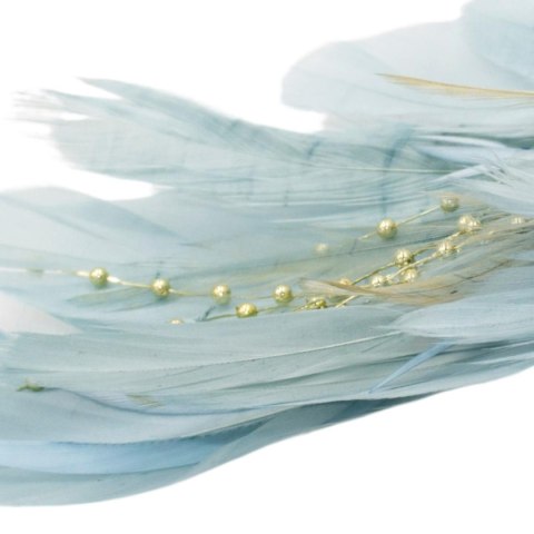 PTASZEK DEKORACYJNY NA KLIPSIE 38CM SREBRNO SZARY