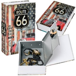 Książka Sejf Na Klucz Mała Kasetka Skrytka Na Pieniądze Route 66 Duża