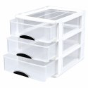 Organizer Wielofunkcyjny 3 Szuflady Plastikowy Pojemnik Biały