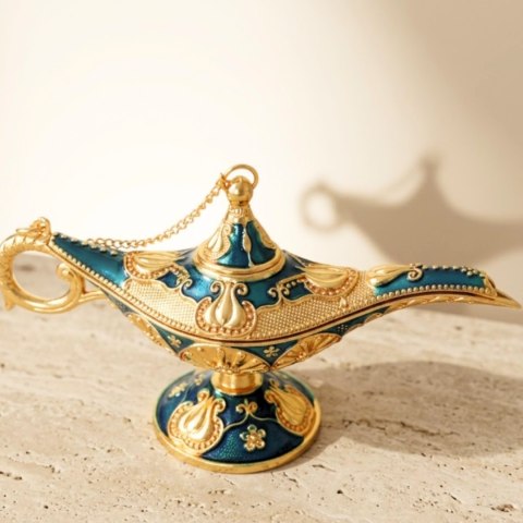 Dekoracyjna Lampa Alladyna Metalowa Granatowo-Złota 12cm - LAB12