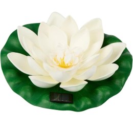 LAMPA SOLARNA LILIA WODNA LOTOS 18CM BIAŁA