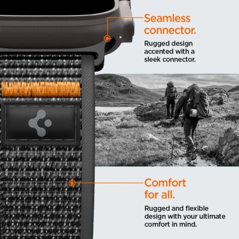 Pasek Spigen Athlex Air 2 na Apple Watch (44 / 45 / 46 / 49 mm) - czarno-pomarańczowy