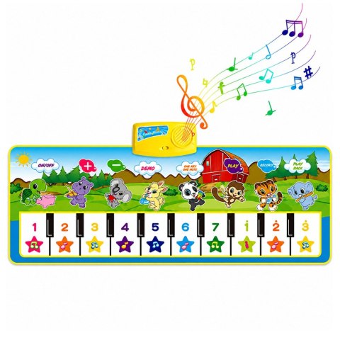 Mata Muzyczna Edukacyjna Pianinko Zwierzątka Dźwięki Instrumentów 100x36 cm