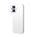 Szkło hartowane z ramką na soczewki aparatu do iPhone 16 / 16 Plus - niebieskie