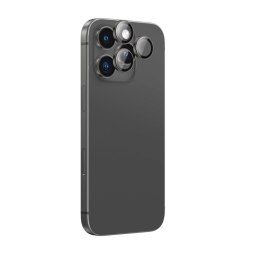 Szkło hartowane z ramką na soczewki aparatu do iPhone 16 Pro / 16 Pro Max - czarne