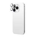 Szkło hartowane z ramką na soczewki aparatu do iPhone 16 Pro / 16 Pro Max - srebrne