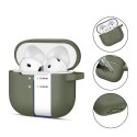 Etui pokrowiec na Apple AirPods 4 Silicone Hook - zielony