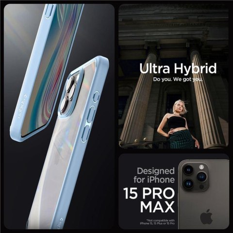Etui pokrowiec na iPhone 15 Pro Max Ultra Hybrid - jasnoniebieski