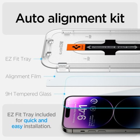 Szkło hartowane na iPhone 14 Pro z aplikatorem Glas.tR EZ Fit - 2 szt.