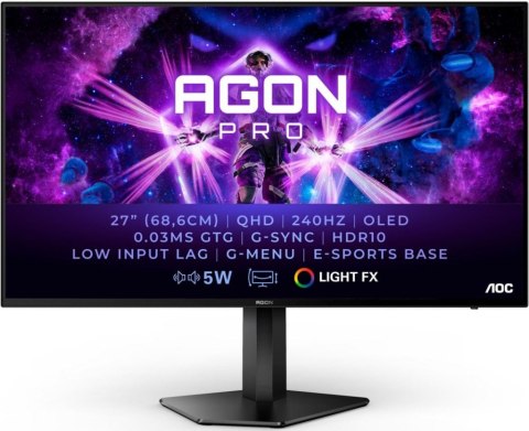 Monitor AOC AG276UZD (26.5" /QD OLED /240Hz /3840 x 2160 /Czarny)