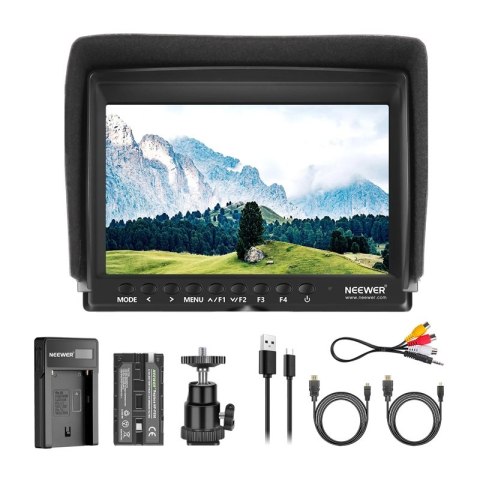 Zestaw monitor polowy + ładowarka USB + bateria NEEWER F100
