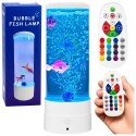 Lampka Nocna Ozdobna LED RGB Akwarium Z Rybkami 16 Kolorów USB Biała