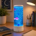 Lampka Nocna Ozdobna LED RGB Akwarium Z Rybkami 16 Kolorów USB Biała