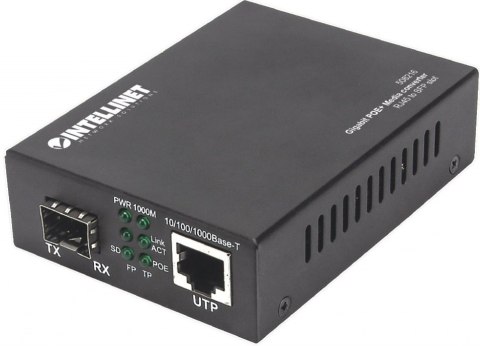 TECHLY Media konwerter 1000Base RJ45 na slot SFP, PoE+, 120 km 508216