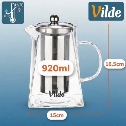 DZBANEK SZKLANY 920ml Z ZAPARZACZEM DO HERBATY ZIÓŁ 259413