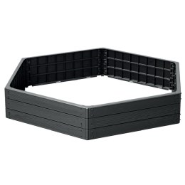GRZĄDKA RABATKA OGRODOWA OBRZEŻE BASE WOOD 6 ELEMENTÓW ANTRACYTOWA